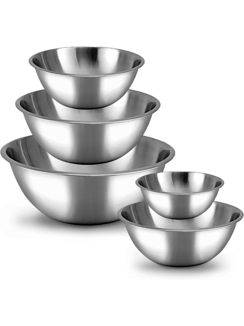 5-Piece Stainless Steel Mixing Bowl Set | Eco-Friendly Kitchen Food Storage